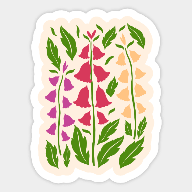 Foxglove Flowers Sticker by JunkyDotCom